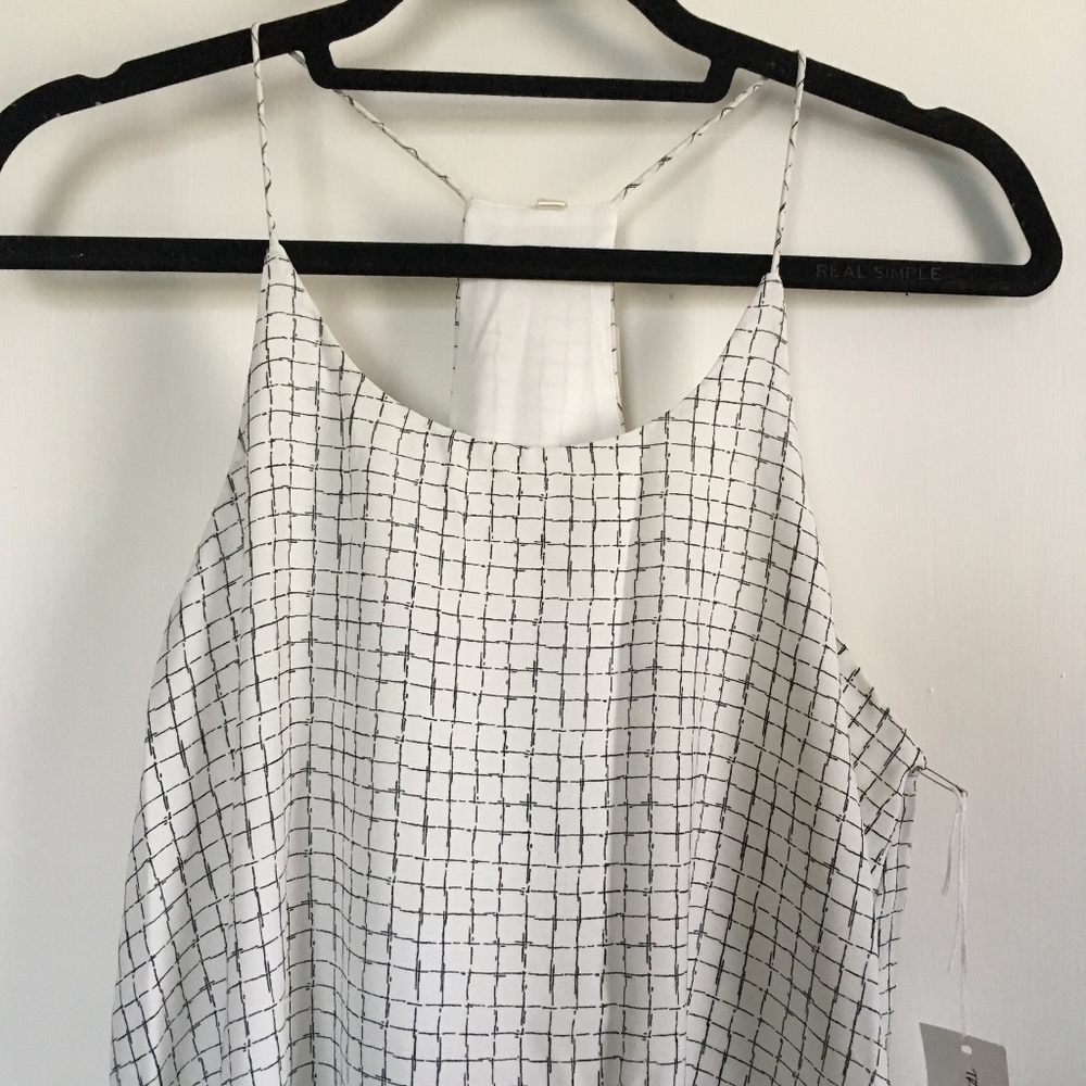 Truth Black and White Grid Halter Dress, Medium